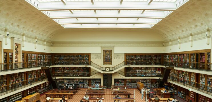 a large library filled with lots of books